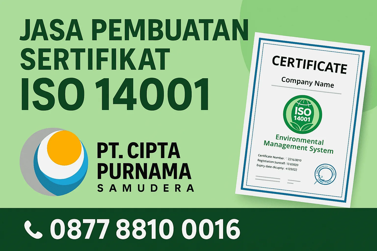Jasa Pembuatan Sertifikat ISO 14001 Samarinda – Konsultan Profesional