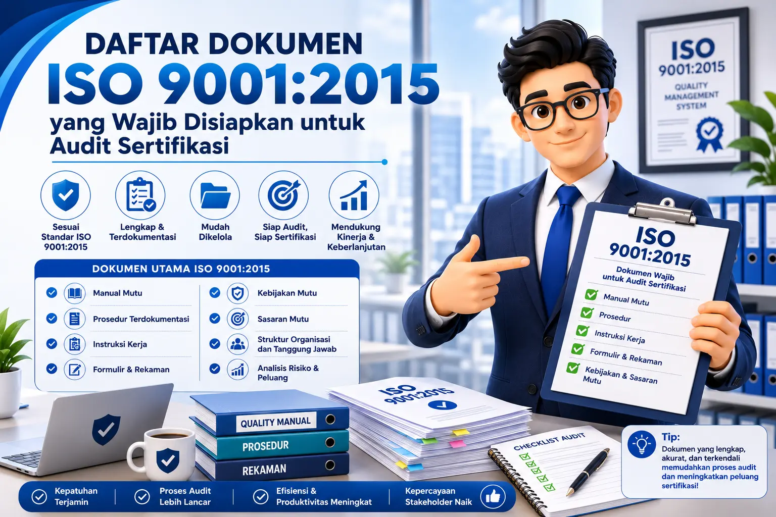 Daftar Dokumen ISO 9001:2015 yang Wajib Disiapkan untuk Audit Sertifikasi