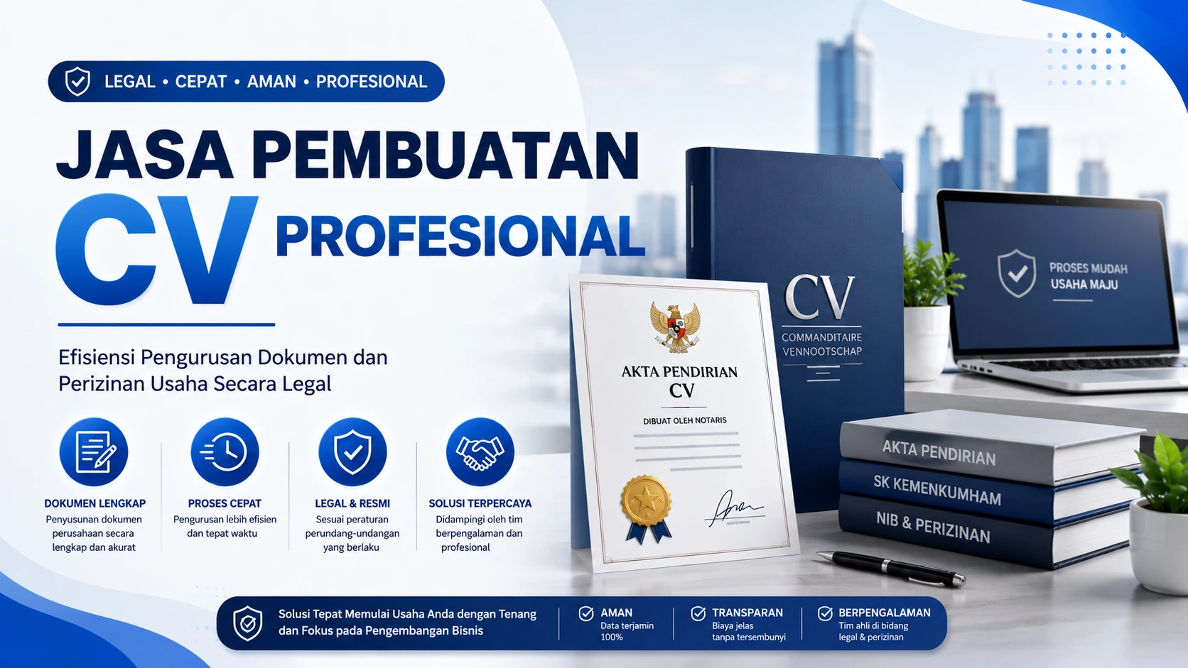 Jasa Pembuatan CV Profesional: Efisiensi Pengurusan Dokumen dan Perizinan Usaha Secara Legal