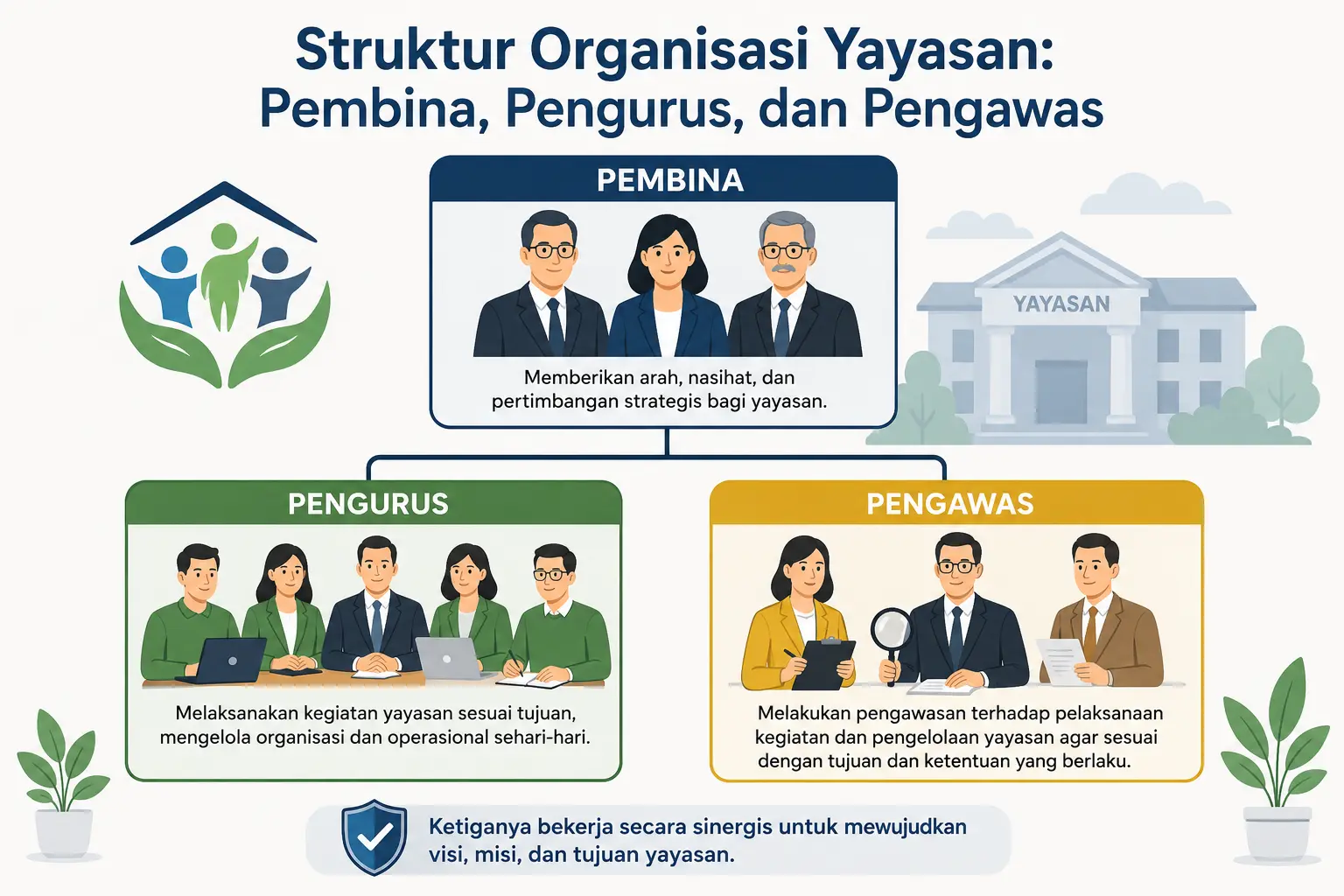 Struktur Organisasi Yayasan: Pembina, Pengurus, dan Pengawas